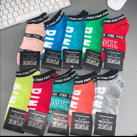 PINK Victoria's Secret Accessories - 10 Pairs Vs pink socks🎀